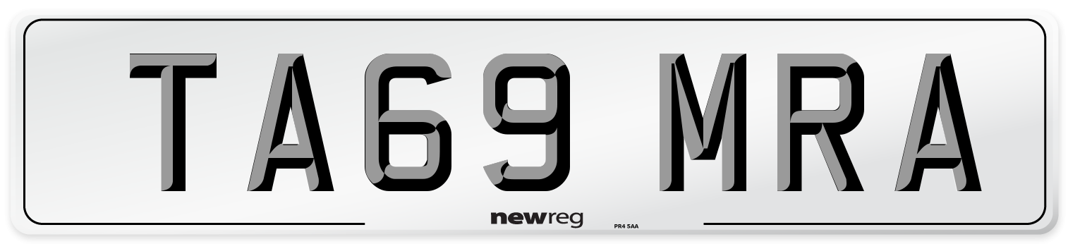 TA69 MRA Number Plate from New Reg
